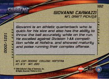 2000 Collector's Edge Supreme #182 Giovanni Carmazzi Back