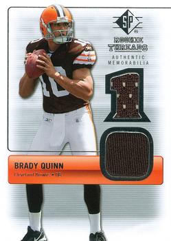 2007 SP Rookie Threads - Rookie Threads Silver #RT-BQ Brady Quinn Front