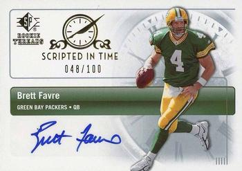 2007 SP Rookie Threads - Scripted in Time Autographs #SIT-BF Brett Favre Front