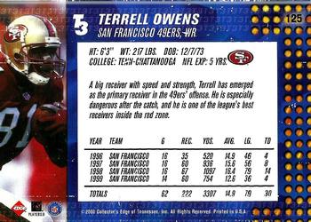 2000 Collector's Edge T3 #125 Terrell Owens Back