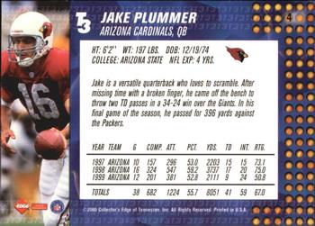 2000 Collector's Edge T3 #4 Jake Plummer Back