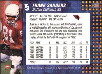 2000 Collector's Edge T3 #5 Frank Sanders Back