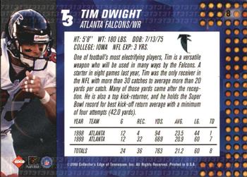 2000 Collector's Edge T3 #8 Tim Dwight Back