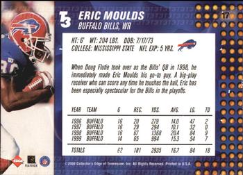 2000 Collector's Edge T3 #17 Eric Moulds Back