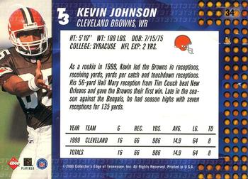 2000 Collector's Edge T3 #34 Kevin Johnson Back