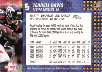 2000 Collector's Edge T3 #41 Terrell Davis Back