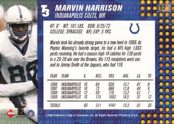 2000 Collector's Edge T3 #57 Marvin Harrison Back