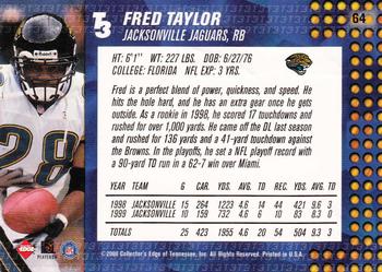 2000 Collector's Edge T3 #64 Fred Taylor Back