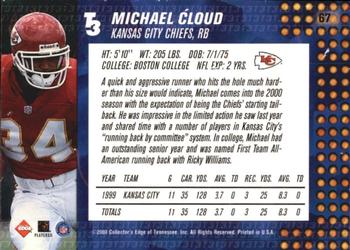 2000 Collector's Edge T3 #67 Michael Cloud Back
