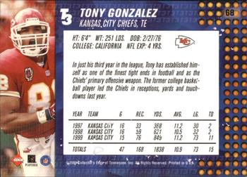2000 Collector's Edge T3 #68 Tony Gonzalez Back