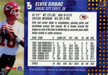 2000 Collector's Edge T3 #69 Elvis Grbac Back