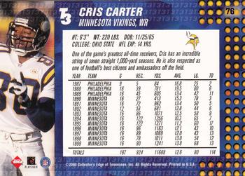 2000 Collector's Edge T3 #76 Cris Carter Back