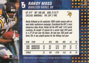 2000 Collector's Edge T3 #78 Randy Moss Back