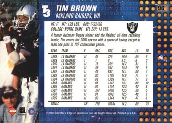 2000 Collector's Edge T3 #96 Tim Brown Back