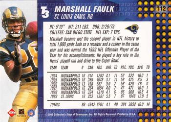 2000 Collector's Edge T3 #112 Marshall Faulk Back