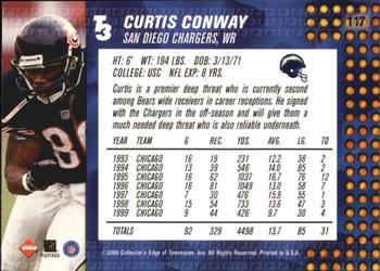 2000 Collector's Edge T3 #117 Curtis Conway Back