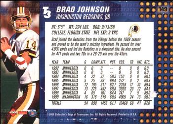 2000 Collector's Edge T3 #149 Brad Johnson Back