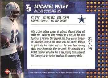 2000 Collector's Edge T3 #170 Michael Wiley Back