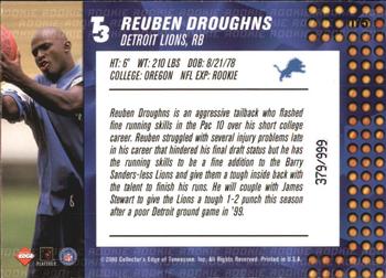 2000 Collector's Edge T3 #175 Reuben Droughns Back