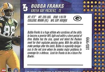 2000 Collector's Edge T3 #177 Bubba Franks Back
