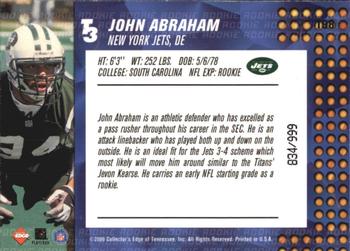 2000 Collector's Edge T3 #198 John Abraham Back