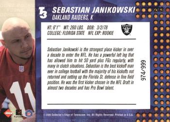 2000 Collector's Edge T3 #203 Sebastian Janikowski Back