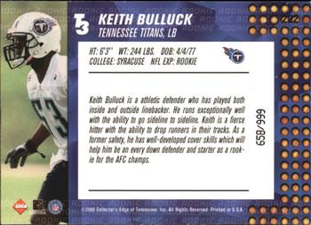 2000 Collector's Edge T3 #222 Keith Bulluck Back