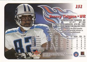 2000 SkyBox Dominion #151 Yancey Thigpen Back