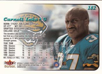 2000 SkyBox Dominion #182 Carnell Lake Back