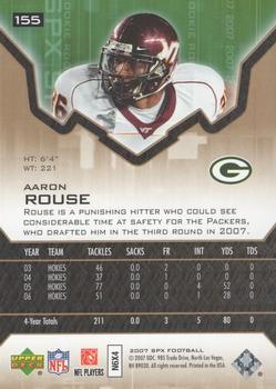 2007 SPx - Gold Rookies #155 Aaron Rouse Back
