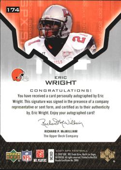 2007 SPx - Silver Holofoil Rookies #174 Eric Wright Back