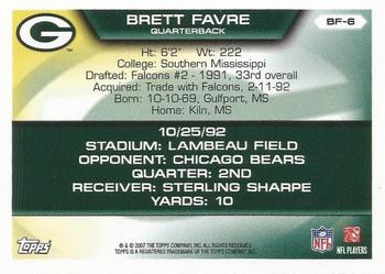 2007 Topps - Brett Favre Collection #BF-6 Brett Favre Back