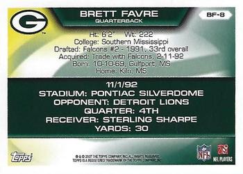 2007 Topps - Brett Favre Collection #BF-8 Brett Favre Back