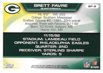 2007 Topps - Brett Favre Collection #BF-9 Brett Favre Back