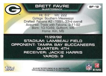 2007 Topps - Brett Favre Collection #BF-12 Brett Favre Back