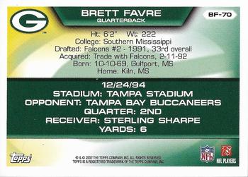 2007 Topps - Brett Favre Collection #BF-70 Brett Favre Back