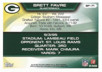 2007 Topps - Brett Favre Collection #BF-71 Brett Favre Back