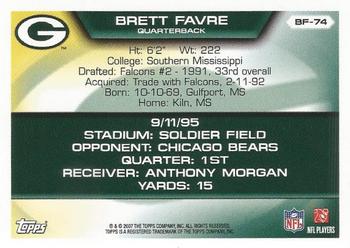 2007 Topps - Brett Favre Collection #BF-74 Brett Favre Back