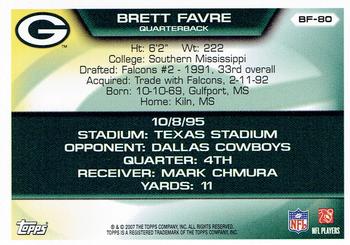 2007 Topps - Brett Favre Collection #BF-80 Brett Favre Back