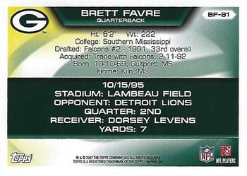 2007 Topps - Brett Favre Collection #BF-81 Brett Favre Back