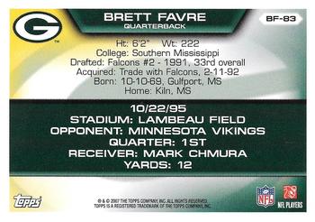 2007 Topps - Brett Favre Collection #BF-83 Brett Favre Back