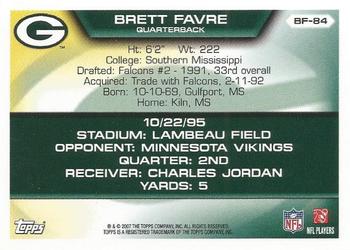 2007 Topps - Brett Favre Collection #BF-84 Brett Favre Back
