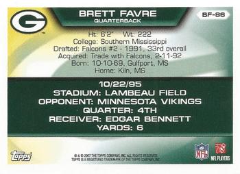 2007 Topps - Brett Favre Collection #BF-86 Brett Favre Back