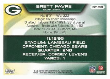 2007 Topps - Brett Favre Collection #BF-90 Brett Favre Back