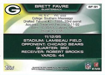2007 Topps - Brett Favre Collection #BF-91 Brett Favre Back