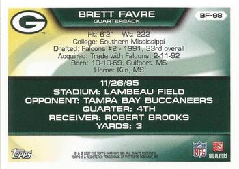 2007 Topps - Brett Favre Collection #BF-98 Brett Favre Back