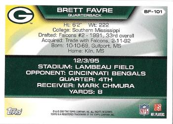 2007 Topps - Brett Favre Collection #BF-101 Brett Favre Back