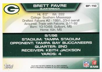 2007 Topps - Brett Favre Collection #BF-110 Brett Favre Back
