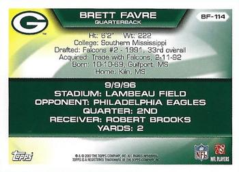 2007 Topps - Brett Favre Collection #BF-114 Brett Favre Back