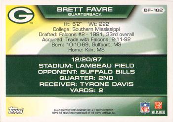 2007 Topps - Brett Favre Collection #BF-182 Brett Favre Back